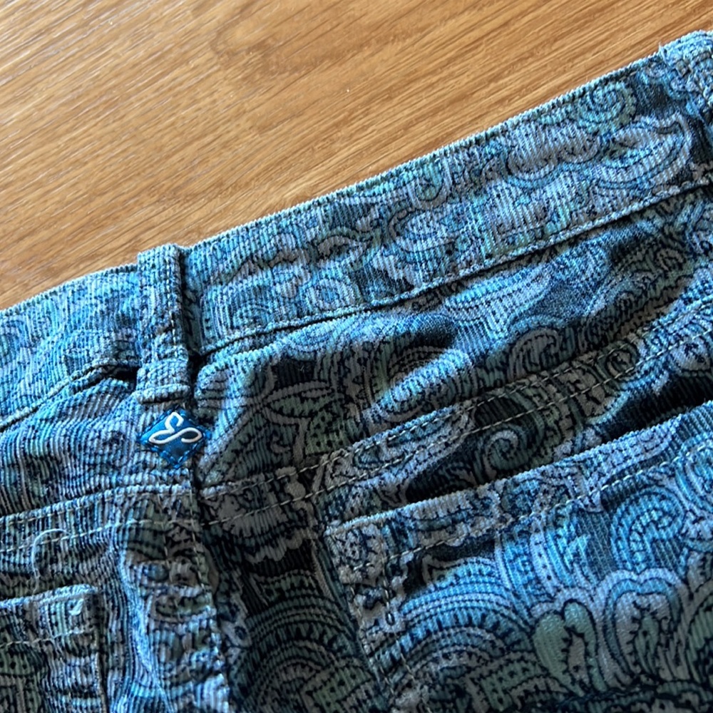 Floral Print Prana Mid Rise Stretch Skinny Corduroy Jeans size 4 - Picture 8 of 14